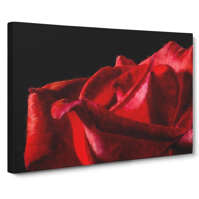 Red Rose Flower Vol.1 - Wrapped Canvas Graphic Art East Urban Home Size: 35cm H x 50cm W x 3cm D on Productcaster.