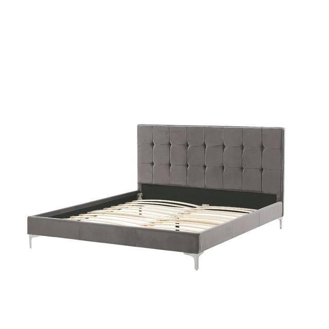 Dreier Upholstered Bed Frame Ebern Designs Colour: Grey, Size: Double (4'6) on Productcaster.