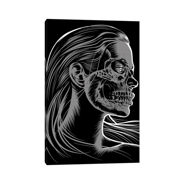 Girl Skull - Wrapped Canvas Graphic Art Happy Larry Size: 45.72cm H x 30.48cm W x 1.905cm W on Productcaster.