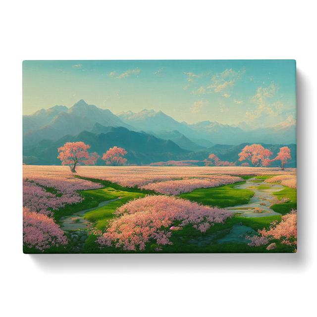 Spring Landscape Mountains - Wrapped Canvas Graphic Art ClassicLiving Size: 50cm H x 76cm W x 3cm D on Productcaster.