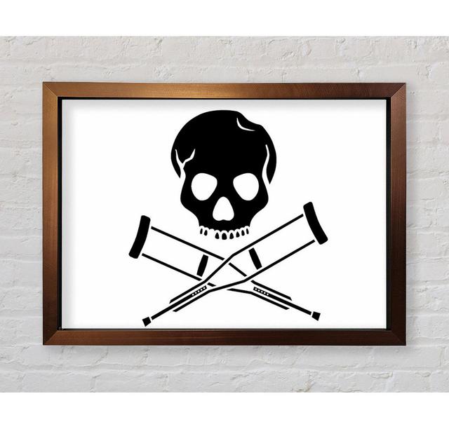 Jackass Skull N Bones B N W Framed Print Happy Larry Size: 42cm H x 59.7cm W on Productcaster.