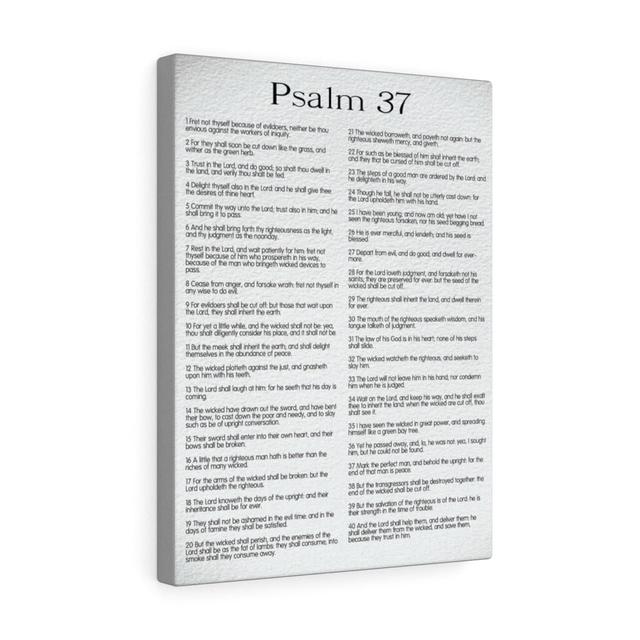 Delighting in His Righteousness Psalm 37 - Wrapped Canvas Typography Blue Elephant Size: 76cm H x 61cm W on Productcaster.