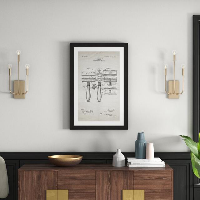 'Razor 1904 Old Paper' by Steve King Framed Graphic Art East Urban Home Size: 91cm H x 61cm W x 3.81cm D on Productcaster.