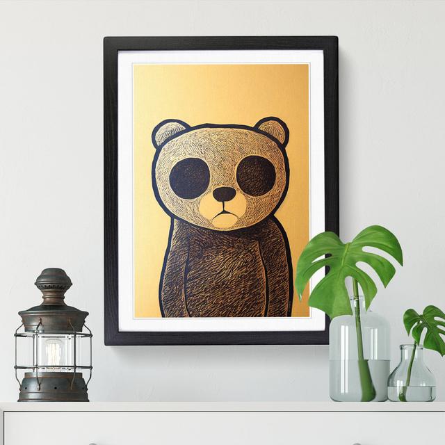 FRM-V0523-2488X Teddy Bear Sgraffito - Single Picture Frame Print Harriet Bee Frame Option: Black, Size: 46cm H x 34cm W x 2cm D on Productcaster.