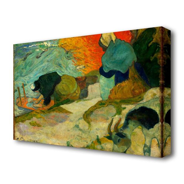 Washerwomen in Arles by Paul Gauguin - Wrapped Canvas Painting Print East Urban Home Size: 101.6 cm H x 142.2 cm W on Productcaster.