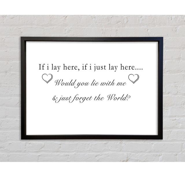 Music Quote If I Lay Here Snow Patrol Framed Print Bright Star Size: 84.1cm H x 118.9cm W x 3.3cm D, Colour: White on Productcaster.