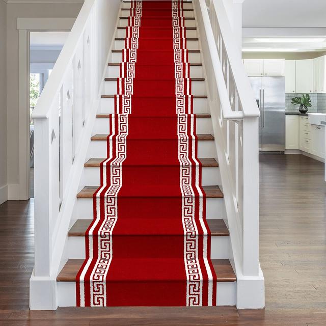 Almon Tufted Red Stair Runner Rosalind Wheeler Rug Size: Runner 690cm x 70cm on Productcaster.