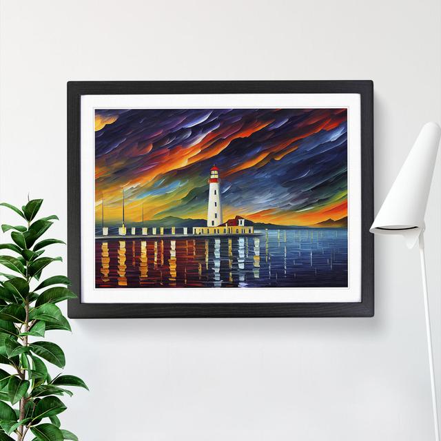 Lighthouse Painting Vol.4 Abstract - Single Picture Frame Print Breakwater Bay Size: 25cm H x 34cm W, Frame Colour: Black on Productcaster.