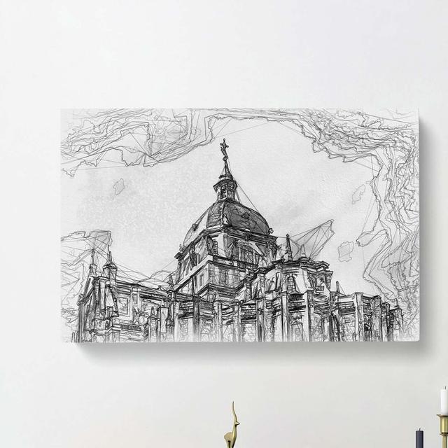 Almudena Cathedral in Madrid Spain in Abstract - Wrapped Canvas Graphic Art Print East Urban Home Size: 40cm H x 60cm W x 3cm D on Productcaster.