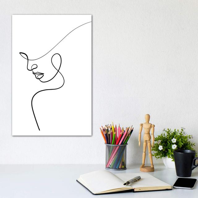 One Line Woman by Dane Khy - Wrapped Canvas Print Metro Lane Size: 30.48cm H x 20.32cm W x 1.91cm D on Productcaster.