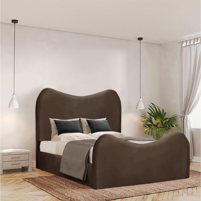 Azairah Bed Frame - Plush Velvet Brayden Studio Size: Single (3'), Colour: Mole on Productcaster.