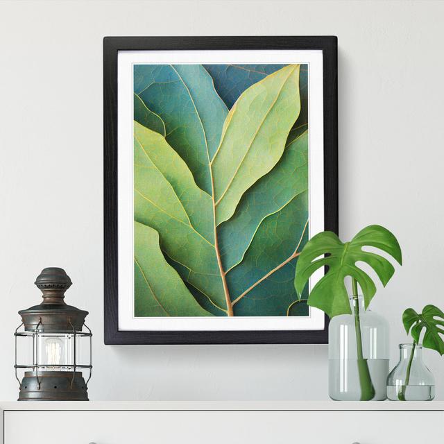 Castlereagh Ivy Leaf Expressionism Style Vol.3 - Picture Frame Graphic Art Marlow Home Co. Size: 46cm H x 34cm W x 2cm D, Frame Option: Oak on Productcaster.