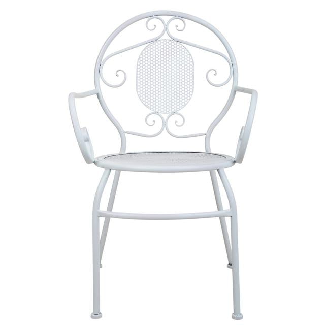 Patio Dining Armchair Lily Manor Colour (Frame): White on Productcaster.