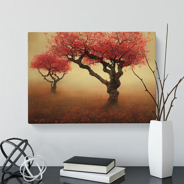 Amazing Apple Trees - Wrapped Canvas Graphic Art Marlow Home Co. Size: 50cm H x 76cm W x 3cm D on Productcaster.