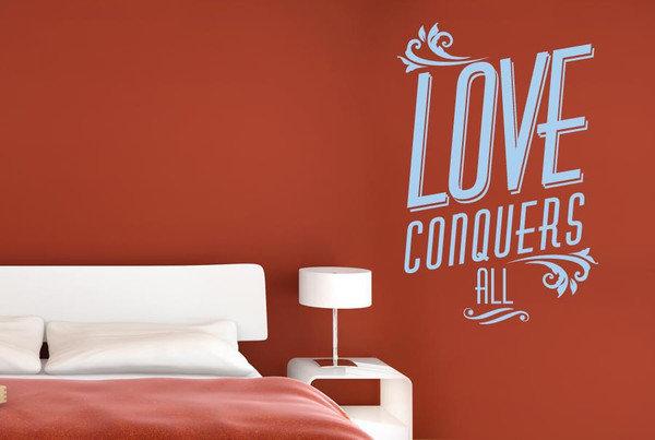 Love Conquers All Wall Sticker East Urban Home Colour: Shiny Gold, Size: Large on Productcaster.