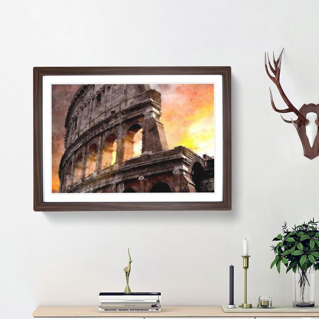 Colosseum Rome Italy - Picture Frame Graphic Art Print East Urban Home Frame Option: Walnut Framed, Size: 62cm H x 87cm W x 2cm D on Productcaster.