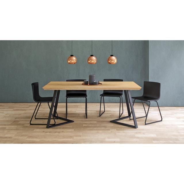 Luxurious premium dining table made of solid oak Ivy Bronx Size: 75cm H x 180cm L x 80cm W on Productcaster.