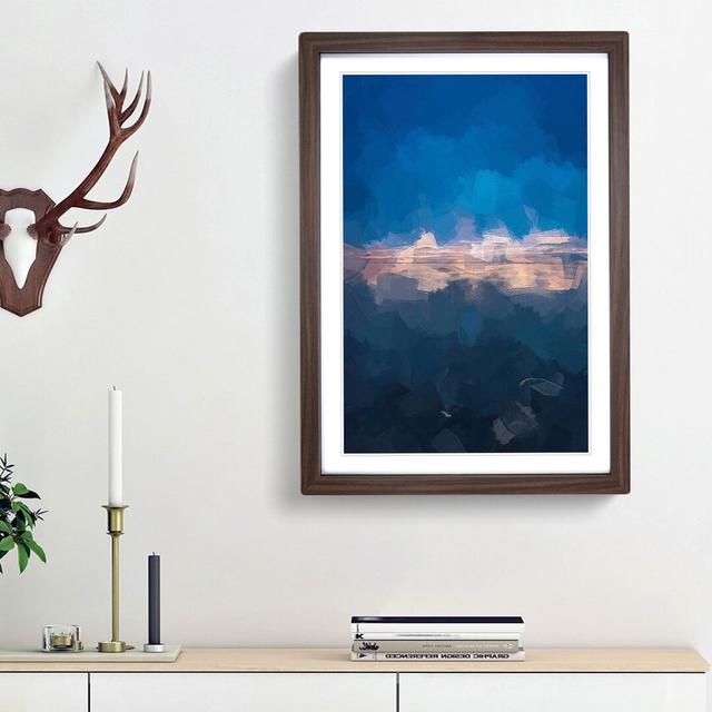 Horizon on the Beach in Abstract - Picture Frame Graphic Art Print East Urban Home Size: 65cm H x 48cm W x 2cm D, Frame Option: Walnut Framed on Productcaster.