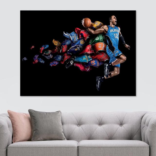 Basketball - Slam Dunk - Orlando Magic - Canvas Wall Art Framed Print - Various Sizes Isabelle & Max Size: 61cm H x 81cm W x 4cm D on Productcaster.