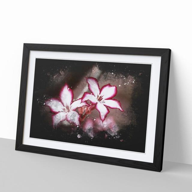 Pink Lily Flowers - Picture Frame Graphic Art East Urban Home Size: 48cm H x 65cm W x 2cm D, Frame Option: Black Framed on Productcaster.