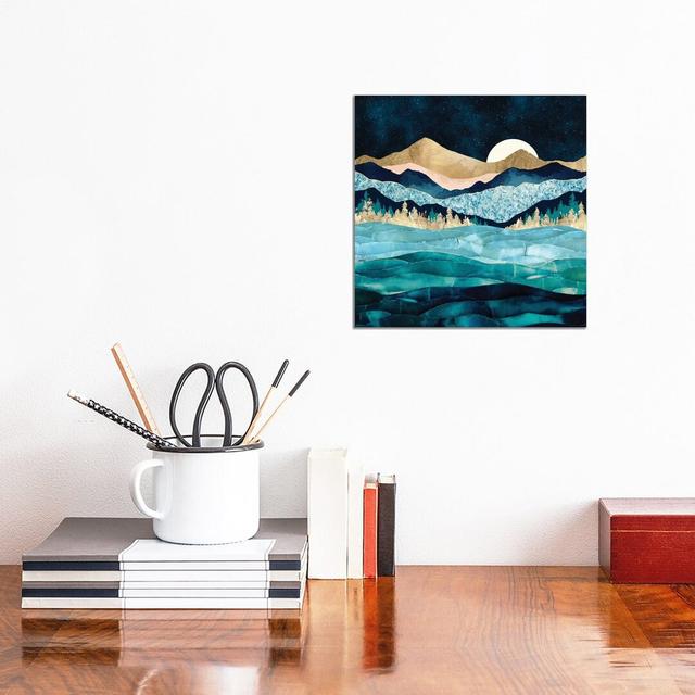 Midnight Ocean - Print on Canvas Alpen Home Size: 30.48cm H x 30.48cm W x 1.91cm D, Frame Option: No Framed on Productcaster.