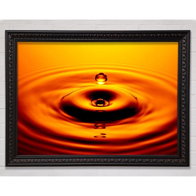 Orange Water Droplet Framed Print Highland Dunes Size: 100cm H x 141.4cm W on Productcaster.