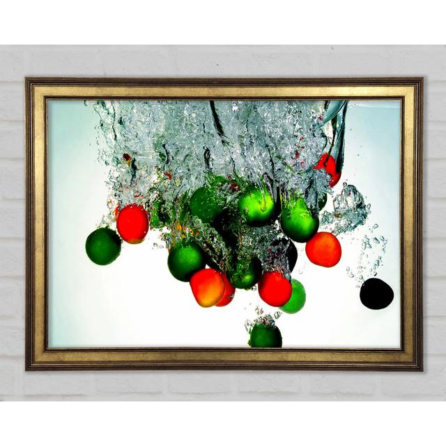 Water Splash Fruit - Single Picture Frame Art Prints Ebern Designs Size: 21cm H x 29.7cm W x 1.5cm D on Productcaster.