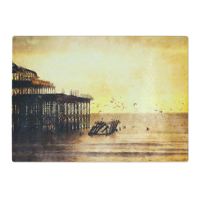 West Pier at Brighton Beach Vol.2 Painting Chopping Board East Urban Home Size: 0.4cm H x 20cm W x 28.5cm L on Productcaster.