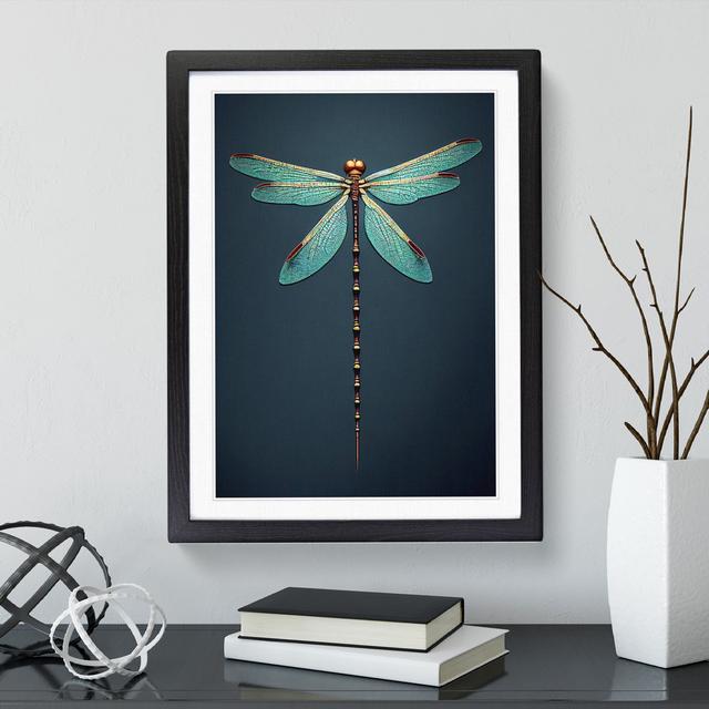 Dainty Dragonfly - Picture Frame Graphic Art Brambly Cottage Size: 64cm H x 46cm W x 2cm D, Frame Colour: Black on Productcaster.