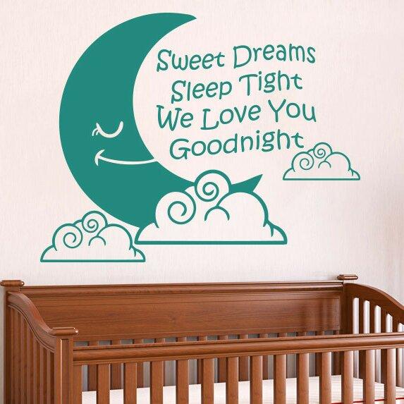 Sweet Dreams Sleep Tight We Love You Goodnight Wall Sticker East Urban Home Size: Large, Colour: Grey on Productcaster.