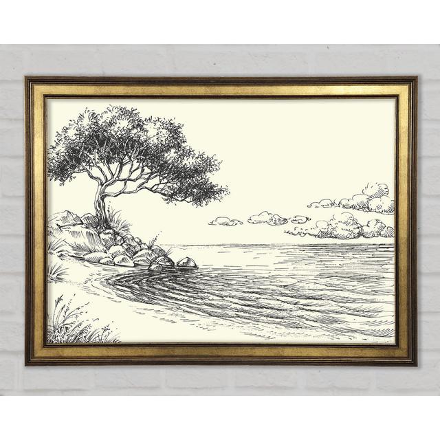 Der Baum am See - Einzelne Bilderrahmen Kunstdrucke Marlow Home Co. Größe: 21,1 cm H x 29,7 cm B 1,5 cm T on Productcaster.