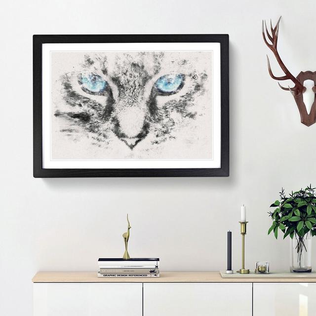 Bright Blue Cat Eyes - Picture Frame Graphic Art Print East Urban Home Frame Option: Black Framed, Size: 36cm H x 48cm W x 2cm D on Productcaster.