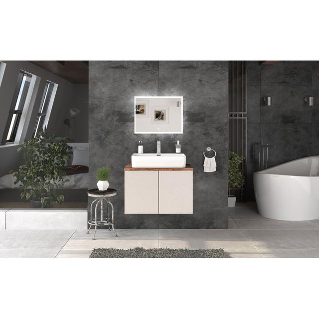 Waseca Bathroom Furniture Suite Brayden Studio Furniture Finish: Alpine white/Light gray/Vintage navy on Productcaster.