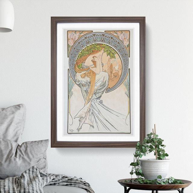 The Arts Poetry Vol.2 by Alphonse Mucha - Picture Frame Painting East Urban Home Size: 36cm H x 27cm W x 2cm D, Frame Option: Walnut on Productcaster.