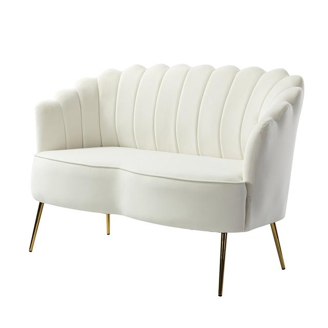 Hendrix 2 Seater Loveseat Blue Elephant Upholstery Colour: Ivory on Productcaster.