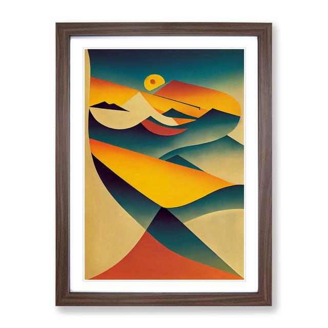 Wonderful Sunset Abstract - Picture Frame Graphic Art George Oliver Frame Colour: Brown, Size: 64cm H x 46cm W on Productcaster.