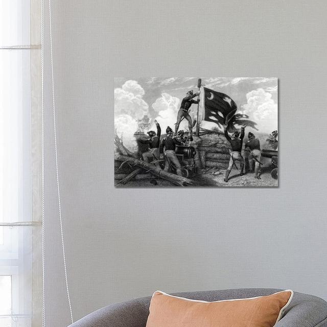 The Heroism of Sergeant William Jasper in Defence of Fort Moultrie, South Carolina, 12th May 1780 by Johannes Adam Simon Oertel - Wrapped Canvas Graph on Productcaster.