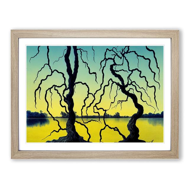 Mysterious Bare Trees - Picture Frame Graphic Art Marlow Home Co. Size: 34cm H x 46cm W, Frame Colour: Oak on Productcaster.