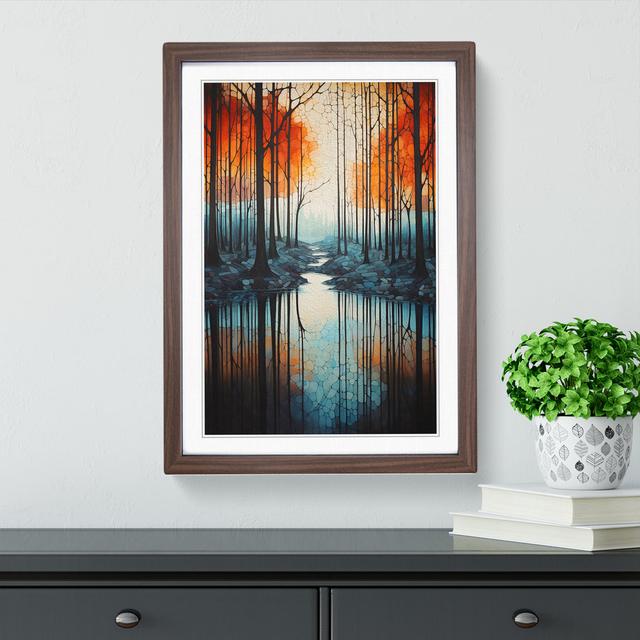 Winter Forest Contemporary No.2 - Single Picture Frame Print on Wood Alpen Home Format: Walnut, Size: 34cm H x 25cm W x 2cm D on Productcaster.