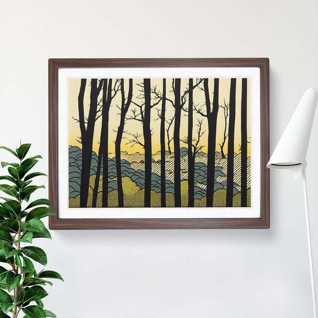 Incredible Abstract Forest - Picture Frame Graphic Art Alpen Home Size: 25cm H x 34cm W x 2cm D, Frame Colour: Walnut on Productcaster.