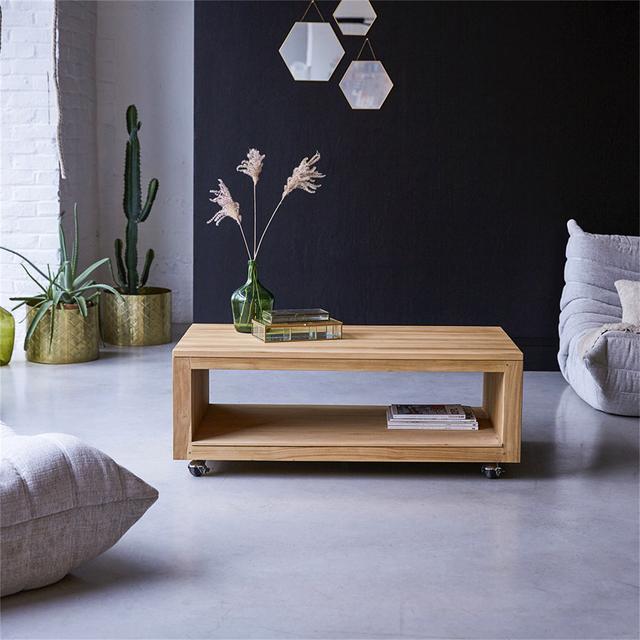 Knouse Solid Wood Floor Shelf Coffee Table with Storage Alpen Home on Productcaster.