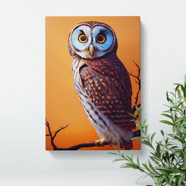 Owl upon a Branch No.1 - Wrapped Canvas Graphic Art Alpen Home Size: 76cm H x 50cm W x 3cm D on Productcaster.