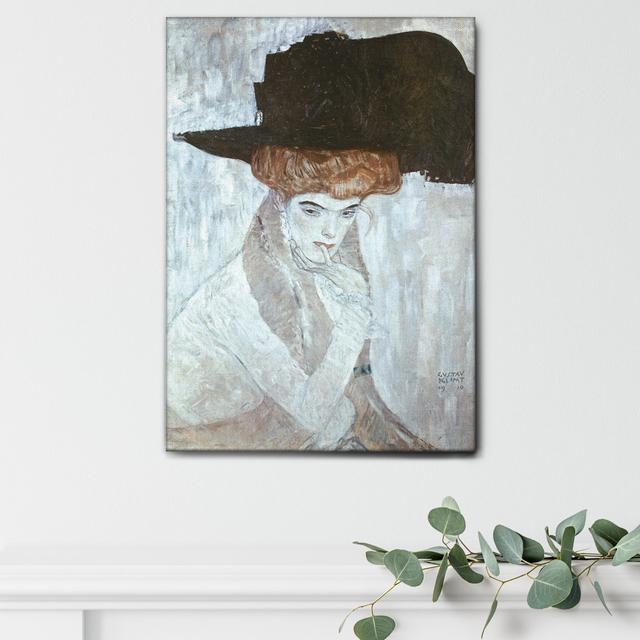 Leinwandbild The Black Hat von Gustav Klimt Rosalind Wheeler Größe: 135 cm H x 95 cm B on Productcaster.