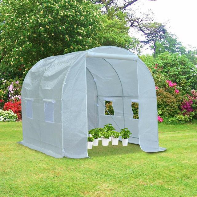 Haralson 7 Ft W x 8 Ft D Greenhouse Dakota Fields Colour: White on Productcaster.