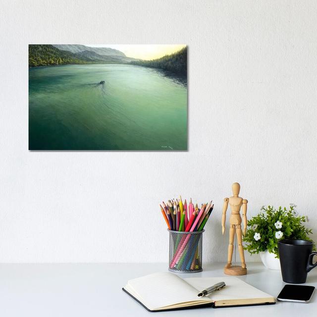 Quiet Lake by ColorByFeliks - Print on Canvas Alpen Home Size: 20.32cm H x 30.48cm W x 1.91cm D, Format: Wrapped Canvas on Productcaster.