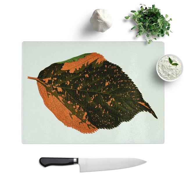 Tempered Glass Autumn Leaf Chopping Board East Urban Home Size: 28.5 cm W x 20 cm L on Productcaster.