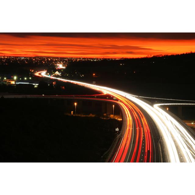 Sunset Traffic by Marbo - Wrapped Canvas Print Metro Lane Size: 61cm H x 91cm W on Productcaster.