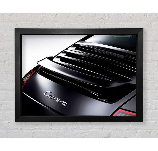 Porsche 911 Rear Black - Print Brayden Studio Size: 59.1cm H x 84.1cm W x 3.4cm D, Format: Black Framed Paper on Productcaster.