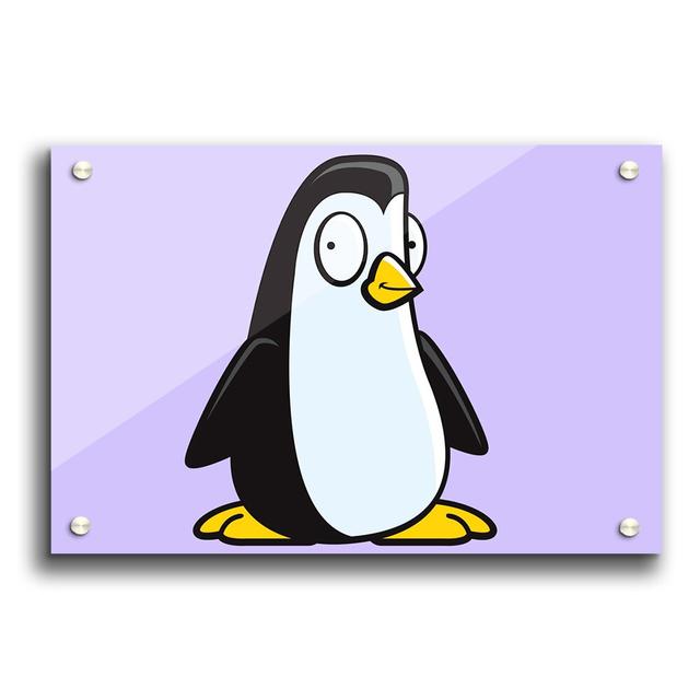 Funny Penguin Paper Print East Urban Home Size: 42cm H x 59.4cm W , Colour: Lilac on Productcaster.