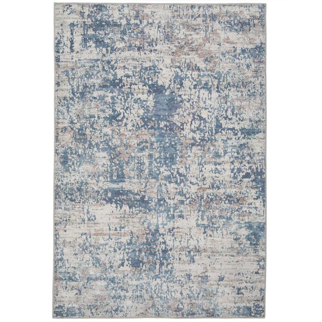 Blue Distressed Abstract Rug Kukoon Rug Size: Rectangle 280 x 380cm on Productcaster.